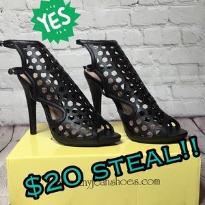 SALE!! Cathy Jean Caged Heels Black